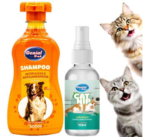 Shampoo Anti Pulgas Pra Gatos+ Erva De Gato Spray 0