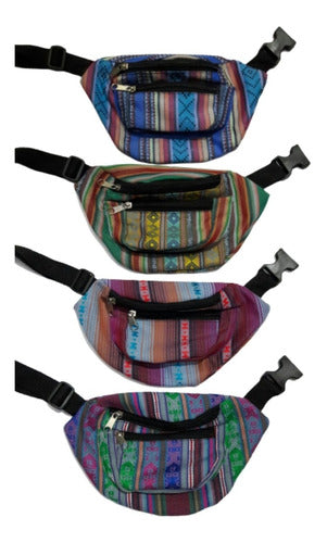 Handwoven Andean Artisan Fanny Pack Shoulder Bag in National Colors 0