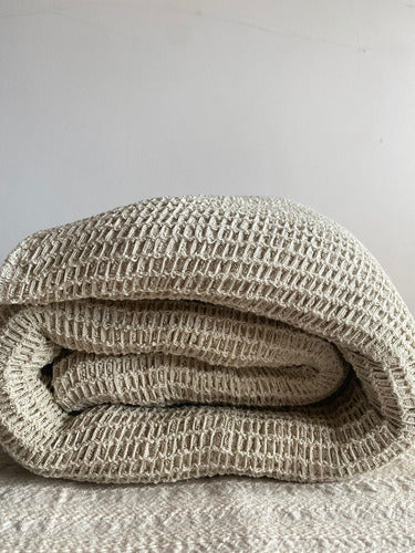 Waffle Honeycomb Blanket / Bed Manta for Armchair 0