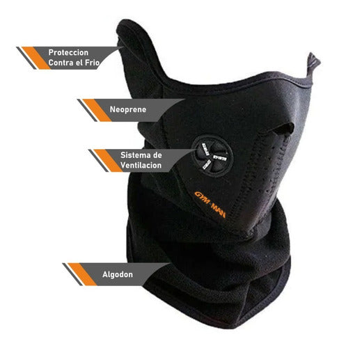 Gymman Neoprene Thermal Mask with Polar Neck for Bike and Moto 2