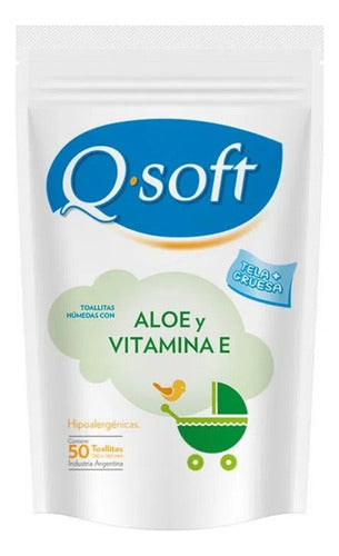 Q-Soft Aloe Vera & Vitamin E Wet Wipes 1200 Units (24 Packs) 0