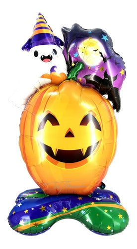 Tu Mundo Giant Orange Pumpkin Foil Balloon 70 Cm X 1.20 Mts Halloween 0