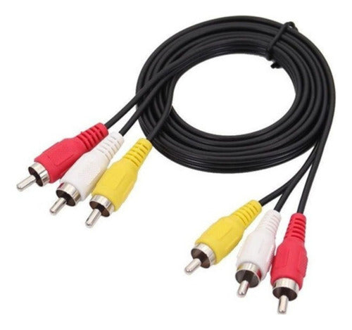 Mundojc Audio Video Cable 3 Mts 3 Rca A 3 Rca Blanco Rojo Amarillo 0