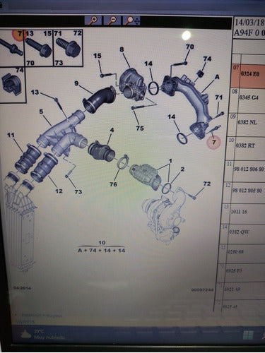 Peugeot Citroen Admission Pipe Screw 1.6 HDi Original 6