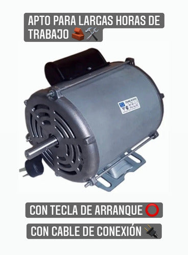 Weg Motor 3/4 Hp Para Hormigoneras Trompitos Mas Polea 3