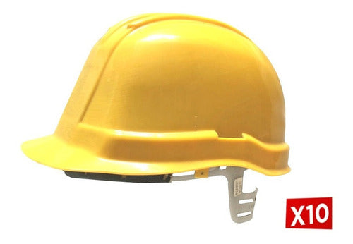 Casco De Seguridad Construccion Arnes Cremallera Amarillo 0