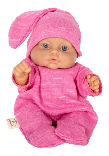Realistic 20 cm Doll with Onesie and Beanie 0