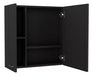 Colosal Amoblamientos Black Bathroom Cabinet with Mirror, 2 Doors and Shelves 2