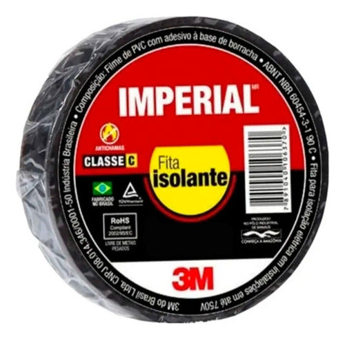 Kit 50 Fita Isolante Imperial Slim 18x10 Metros 3m 2