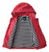 Hiheart Impermeable Para Niños Capucha Forro De Algodón 4/5 Rojo 2