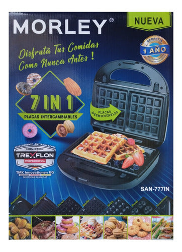 8 Mini Donut Machine Plus Waffle Maker, 7-in-1 Sandwich Maker by Morley 12