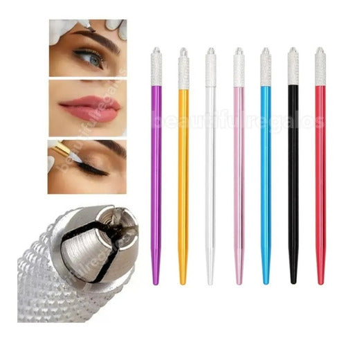 M&Q Regalos Tebori Microblading Pen Stainless Steel for Eyebrows, Eyes, Lips 1