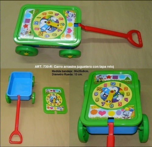 Pull-along Toy Cart with Removable Clock Cover by Luni Plast 1