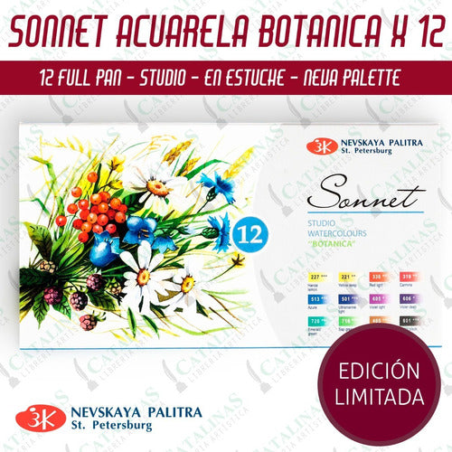 Nevskaya Palitra Acuarela Sonnet Botanica Est. X12 Full Pan 0