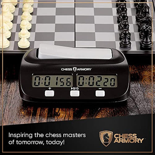 Chess Armory Digital Chess Clock - Portable Timer with Tournament Functions and Additional Time 2