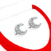 Joyas Mayre Luna Earrings with Cubic Stones in 925 Silver - Pair for Women and Girls 0