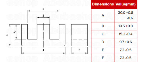 Pack 5x Set Para Armar 1 Trafo Ee3007 Con Gap Total 0.5mm 1