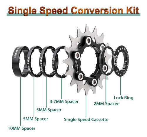 Muqzi Mtb Cassette Cog Fixie Bike - Kit De Conversión De 1. 3