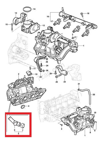 Acople Multiple De Admision Mlh Fiat Punto Strada 1.8 8v 1