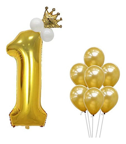 Generic Golden Latex Balloons Number Set 0