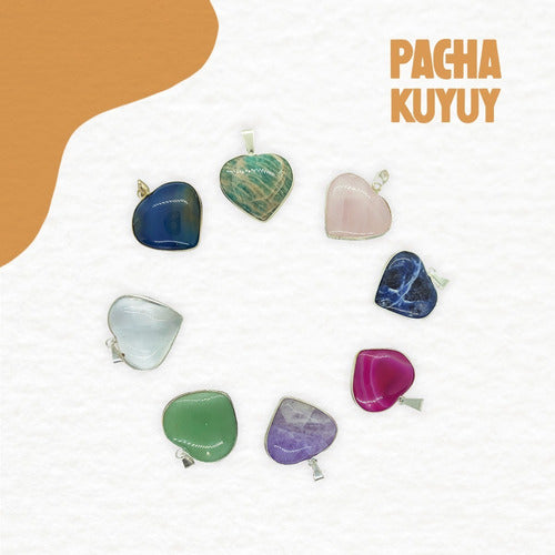 Dije Piedra Corazon Engarzado Grande - Pacha Kuyuy 1