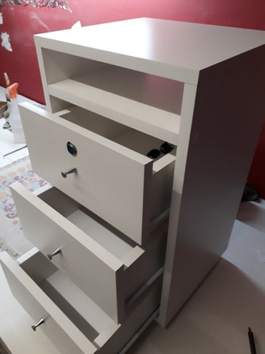 Bedside Table with Drawers, Shelf and Key - Various Colors by Designalcubo 2