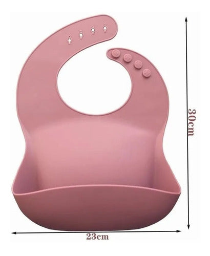 Waterproof Silicone Bib with Containment Pocket for Babies 35