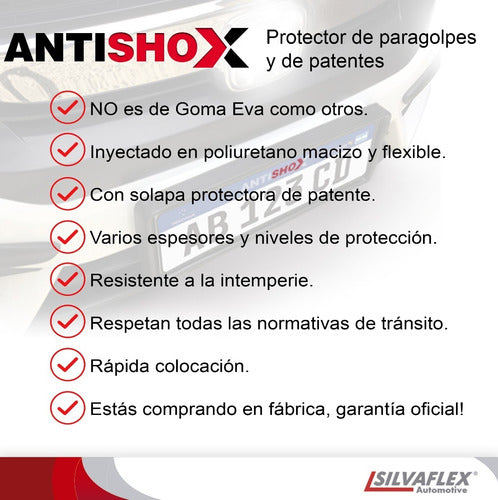 SILVAFLEX® VW Amarok Frontal License Plate and Bumper Protector Antishox® 25mm Silvaflex 4