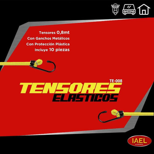 Iael Elastic Tensioners Kit 10 Units with Metal Hooks Case 4