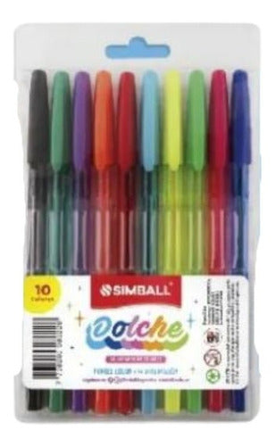Simball Dolche Ballpoint Pens Set of 10 Assorted Colors 0