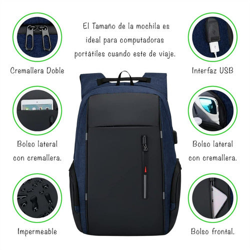 Iko Shop Waterproof Anti-Theft USB Backpack 18L Oxford 6