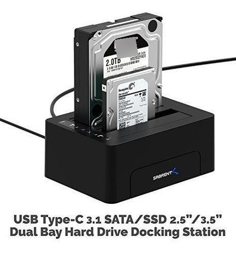 Sabrent Usb 31 A Sata Dual Bay Disco Duro Estacion De Acopla 2