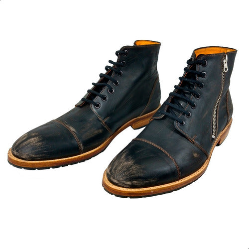 Rider Reinforced Leather Combat Boots with Febo Sole 5