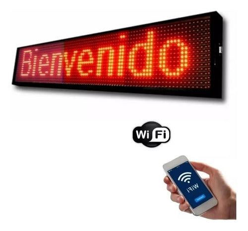 U-line Cartel Led Luminoso Rojo Programable Wifi Dinamico 1 Metro 1