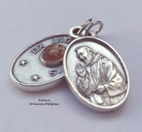 Father Pio Medal With 22mm Italian Zamak Relic 3