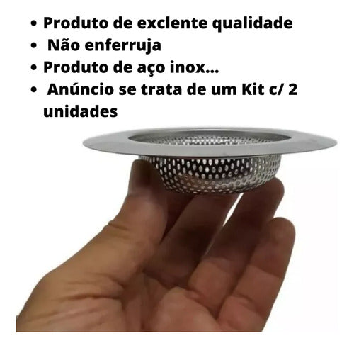 Kit 2 Ralo De Pia 9 Cm Com Borda De Inox Linha Premium 4