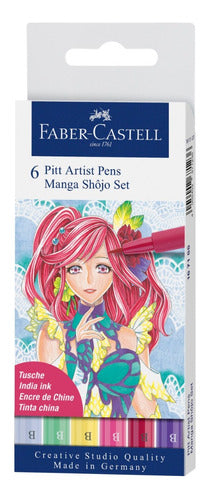 Faber-Castell Pitt Manga Shojo Brush Markers Set of 6 0