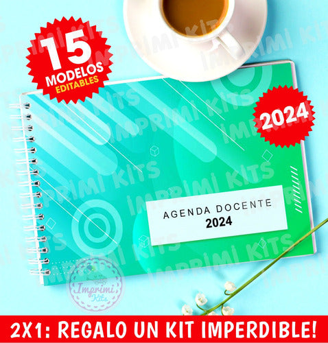 Imprimi Kits Agendas Docentes 2024 Imprimibles Editables Powerpoint + Pdf 6