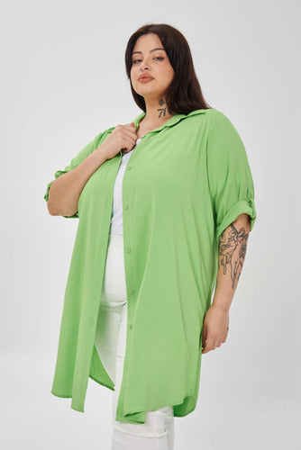 Ennia Long Sleeve Fibrana Shirt, Real Plus Sizes XL-5XL 1