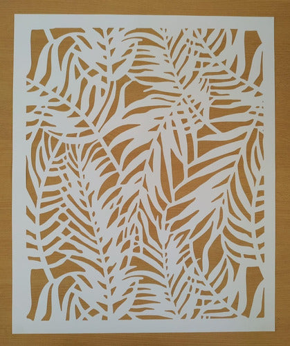 Noreste Ideas Stencil Tropical Flr1036 Hojas Palmera 50x60 0