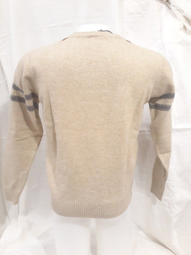 Kimuan V-Neck Sweater with Leather Detail and Print 3