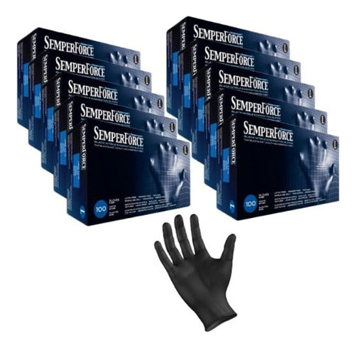 Sempermed Black Nitrile Examination Tattoo Gloves, Powder-Free 0