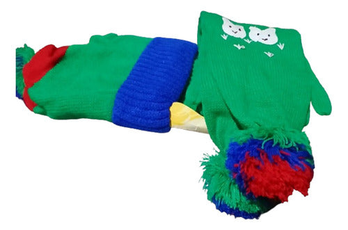 Generic Set Gorro, Bufanda Y Guantes Con Pompones. Infantil. Unisex. 2