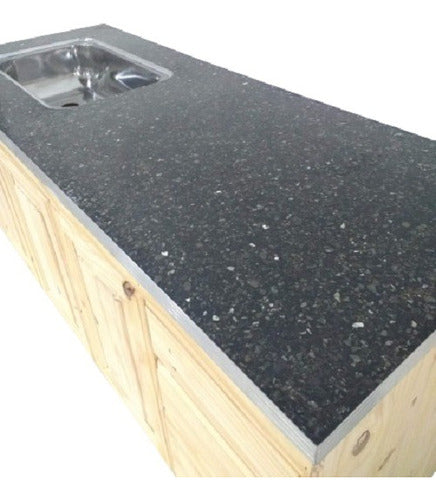 Muek Hogar Black Granite Countertop 1.22x0.62 Meters Ciega 0