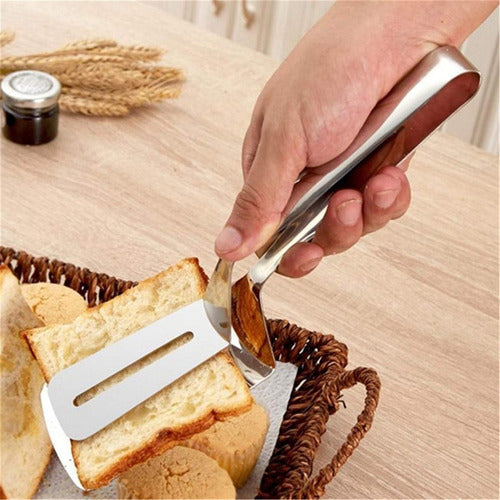 Stainless Steel 2-in-1 Tong Spatula Kitchen Grill BBQ Tool 6