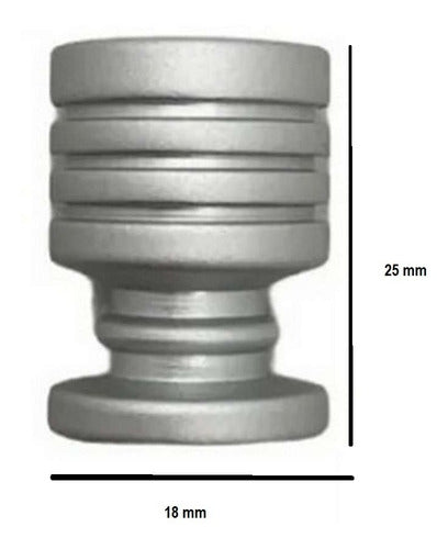 IMPO Tirador Cilindrico Rayado 18x25mm Aluminio Mate 1