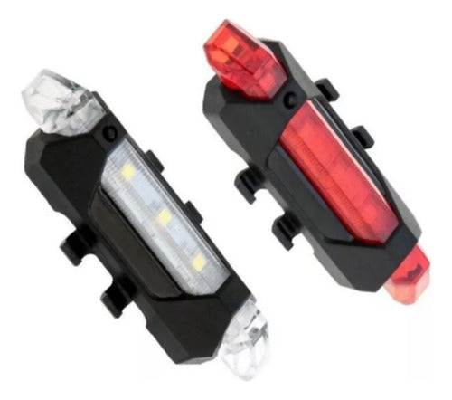 Set of 2 Rechargeable USB Bike Regulatory Lights 0