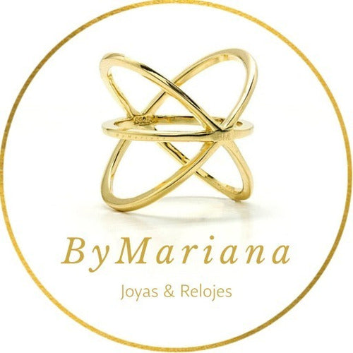 ByMariana Ring Silver and Gold Half Eternity with Cubic Stone 5