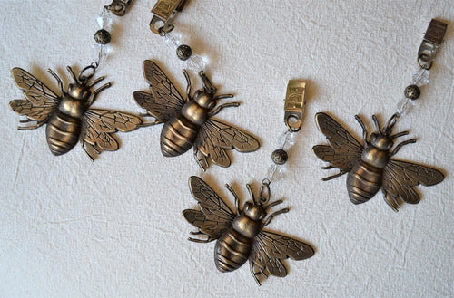 Set 4 Pesas Para Mantel Abeja Metal Bronce Envejecido 0