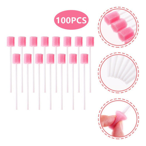 100pcs Swabs Descartáveis De Limpeza Oral 1